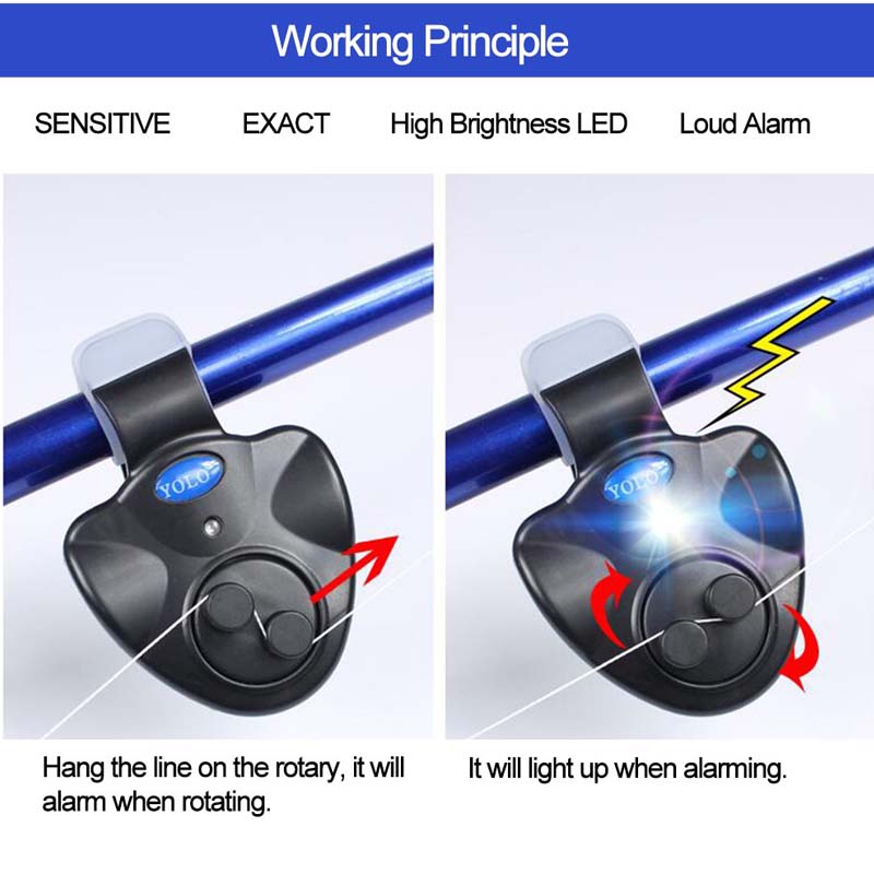 Fishing Rod Bite Alarm LED Ind - Bite Indicator 评论和价格